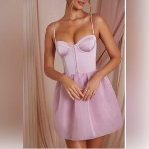 Oh Polly FLORIANE
Tulle Skirt Corset Mini Dress in Dusty Pink - US size 8